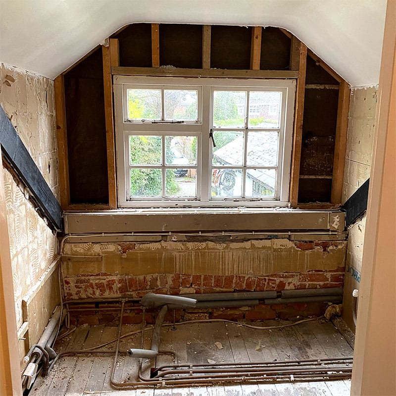Stripped-back bathroom